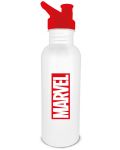 Бутилка за вода Pyramid Marvel: Marvel Logo (White), 700 ml - 1t