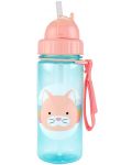 Бутилка със сламка Skip Hop Zоо - Cat, 385 ml - 2t