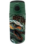 Бутилка за вода Graffiti Dinosaur - Със сламка, 500 ml - 1t