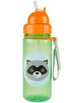 Бутилка със сламка Skip Hop Zоо - Raccoon, 385 ml - 2t