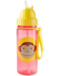 Бутилка със сламка Skip Hop Zоо - Monkey, 385 ml - 2t