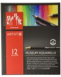 Цветни акварелни моливи Caran d'Ache Museum Aquarelle – 12 цвята - 1t