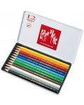 Цветни акварелни моливи Caran d'Ache Prismalo – 12 цвята - 2t