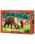 Пъзел Castorland от 500 части - Семейство слонове - 1t