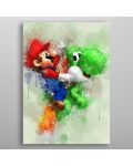 Метален постер Displate Games: Super Mario - Mario & Yoshi - 3t