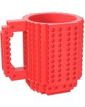 Чаша с Lego блокчета Think Geek -Червена, 350 ml - 1t