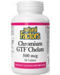 Chromium GTF Chelate, 500 mcg, 90 таблетки, Natural Factors - 1t