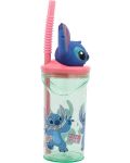 Чаша със сламка и 3D фигура Stor Stitch - Flowers, 360 ml - 2t