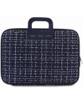 Чанта за лаптоп Bombata - Tweed, 15.6", синя - 1t