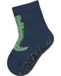 Чорапи с неплъзгащо стъпало Sterntaler - Крокодил, 17/18 размер, 6-12 м, тъмносини - 1t