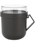 Чаша с капак Brabantia - Make & Take, 600 ml, тъмносивa - 1t