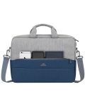 Чанта за лаптоп Rivacase - 7532, 15.6", сива/синя - 9t