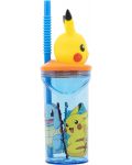 Чаша със сламка и 3D фигура Stor Pokemon - Distortion, 360 ml - 2t