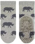 Чорапи с неплъзгащо стъпало Sterntaler - Носорог, 17/18 размер, 6-12 м, сиви - 2t