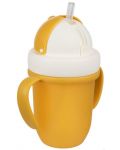 Canpol Чаша с Flip-top сламка Matte Pastels, 210мл., жълта - 3t
