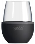 Чаша с термоизолираща основа Asobu - Wine Kuzie, 440 ml, черна - 1t