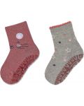 Чорапи с неплъзгащо стъпало Sterntaler - Мишле и звездички, 23/24 размер, 2-3 г, 2 чифта - 1t