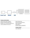 Четец за смарт карти ACT - AC6015, USB 2.0, черен - 6t