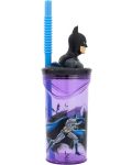 Чаша със сламка и 3D фигура Stor Batman - 360 ml - 2t