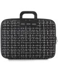 Чанта за лаптоп Bombata - Tweed, 15.6'', черна/бяла - 1t