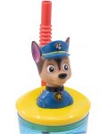 Чаша със сламка и 3D фигура Stor Paw Patrol - Pup Power, 360 ml - 4t