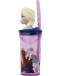 Чаша със сламка и 3D фигура Stor Frozen - Trust the Journey, 360 ml - 3t