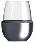Чаша с термоизолираща основа Asobu - Wine Kuzie, 440 ml, сребриста - 1t