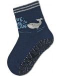 Чорапи с неплъзгащо стъпало Sterntaler - Делфин, 17/18 размер, 6-12 м, тъмносини - 1t