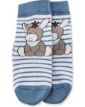Чорапи с неплъзгащо стъпало Sterntaler - Магаренце, синьо райе, размер 21/22, 18-24 м - 2t