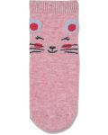 Чорапи с неплъзгащо стъпало Sterntaler - Розово мишле, 17/18 размер, 6-12 м, 2 чифта - 5t