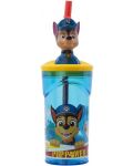 Чаша със сламка и 3D фигура Stor Paw Patrol - Pup Power, 360 ml - 1t