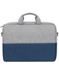 Чанта за лаптоп Rivacase - 7532, 15.6", сива/синя - 3t