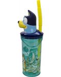 Чаша със сламка и 3D фигура Stor Bluey - 360 ml - 3t