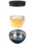 Чаша с термоизолираща основа Asobu - Wine Kuzie, 440 ml, сребриста - 3t