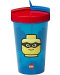 Чаша със сламка Lego Classic - 500 ml, синя - 2t