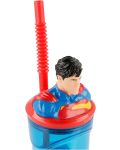 Чаша със сламка и 3D фигура Stor Superman - 360 ml - 4t