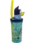 Чаша със сламка и 3D фигура Stor Bluey - 360 ml - 2t