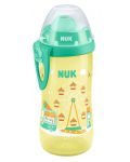 Чаша със сламка Nuk - Flexi Cup, 12м+, 300 ml, с въртележка, жълта - 1t