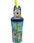 Чаша със сламка и 3D фигура Stor Bluey - 360 ml - 1t