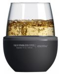 Чаша с термоизолираща основа Asobu - Wine Kuzie, 440 ml, сребриста - 2t