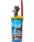 Чаша със сламка и 3D фигура Stor Paw Patrol - Pup Power, 360 ml - 3t