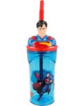 Чаша със сламка и 3D фигура Stor Superman - 360 ml - 1t