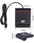 Четец за смарт карти ACT - AC6020, USB-C, черен - 5t