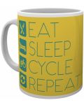Чаша GB eye Humor: Cycling - Eat Sleep Cycle Repeat - 1t