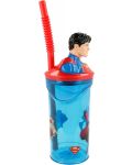 Чаша със сламка и 3D фигура Stor Superman - 360 ml - 2t