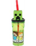 Чаша със сламка и 3D фигура Stor Minecraft - 360 ml - 1t