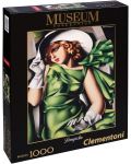 Пъзел Clementoni от 1000 части - Млада дама в зелено, Тамара де Лемпицка - 1t