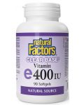 Clear Base Vitamin E, 400 IU, 90 капсули, Natural Factors - 1t