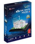 3D Пъзел Cubic Fun от 56 части и LED светлини - White House - 2t