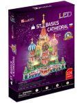 3D Пъзел Cubic Fun от 224 части и LED светлини - St. Basil's Cathedral Russia - 3t